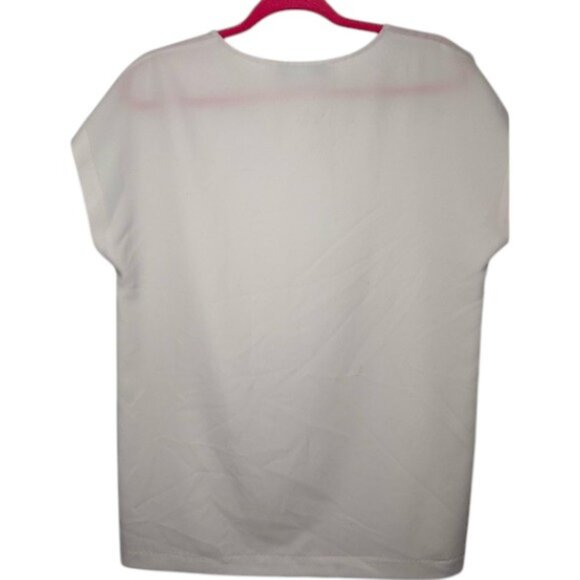 Diane Von Furstenberg mauve short sleeve scoop neck top size M - Picture 2 of 3